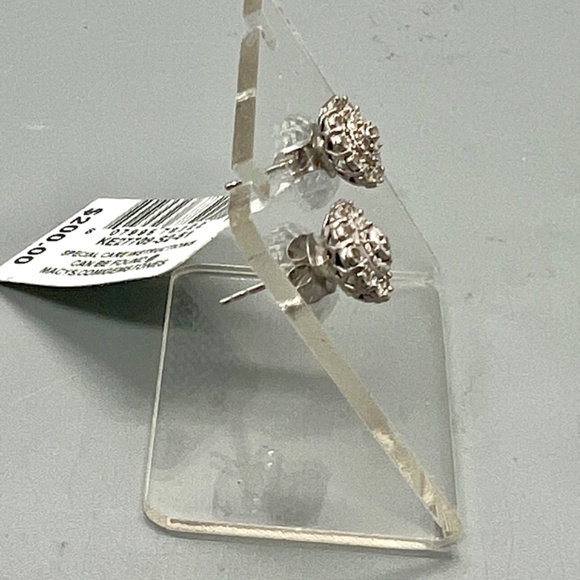Ladies Diamond & Sterling Silver Earrings  NWT - Picture 3 of 7